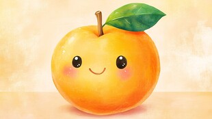 可爱笑脸黄橙插画形象