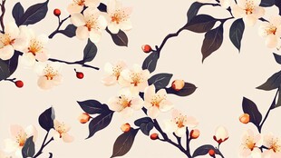 春日繁花图案设计