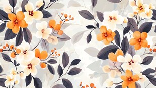 花卉图案背景 清新自然风