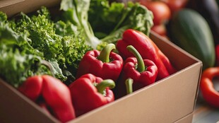 新鲜彩椒与蔬菜的组合