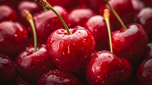 新鲜欲滴的红樱桃