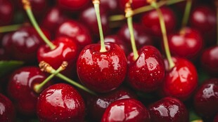 新鲜欲滴的饱满红樱桃