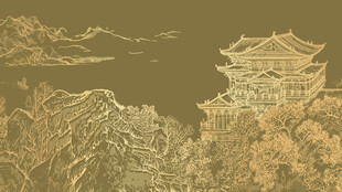 新中式壁纸壁画装饰画