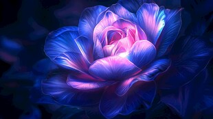 梦幻蓝紫渐变绚丽花朵