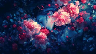 花丛中的梦幻少女