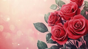 娇艳红玫瑰 浪漫梦幻背景