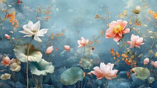 梦幻荷塘 绽放的诗意花卉