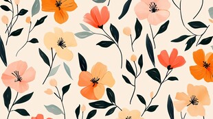 手绘清新花卉图案背景