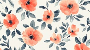 手绘水彩花卉图案背景