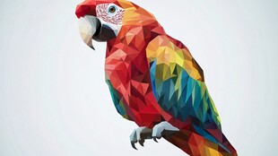 多彩几何鹦鹉 惊艳视觉艺术