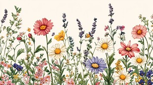 缤纷花卉绘就自然美景