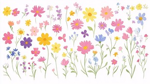 缤纷手绘花卉图案集合