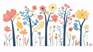 缤纷花卉图案 清新可爱风