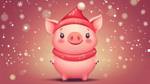 圣诞萌猪贺岁 欢乐氛围浓