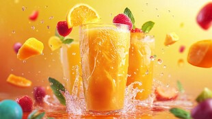 鲜榨果汁 缤纷水果飞溅时刻