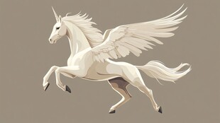 白色飞马展翅腾空