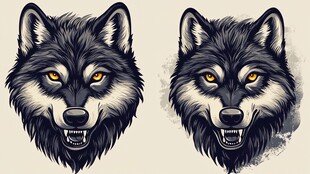 双狼头像 野性魅力尽显