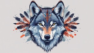 狼头插画 野性与艺术融合