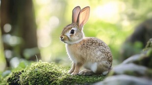 林间萌兔 静享自然时光