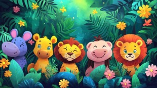 丛林中可爱的动物们