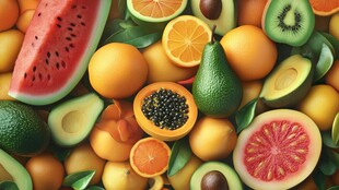 缤纷多彩的新鲜水果组合