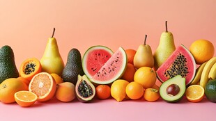 缤纷多彩的新鲜水果组合