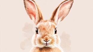 可爱萌兔水彩形象