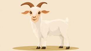 可爱白山羊插画