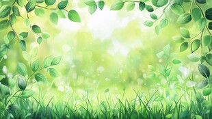 清新绿意自然背景图