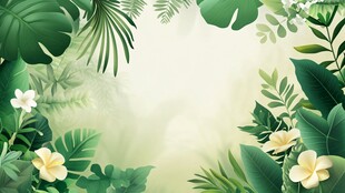 清新绿植花卉背景图
