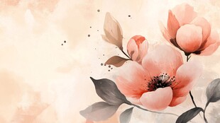 粉色花卉水彩画唯美背景