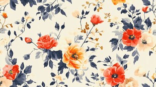 复古风花卉图案背景设计