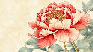 艳丽盛开牡丹图