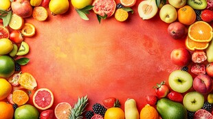 缤纷水果围成的活力边框