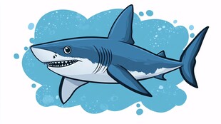 卡通鲨鱼插画