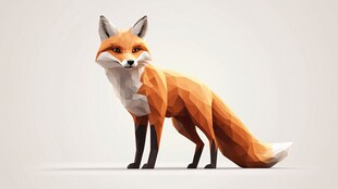 低多边形风格站立的狐狸
