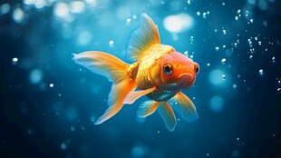 水中畅游的美丽金鱼