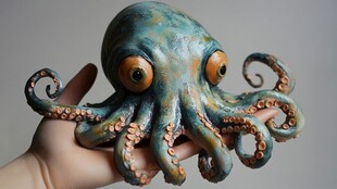 手工章鱼雕塑 灵动可爱