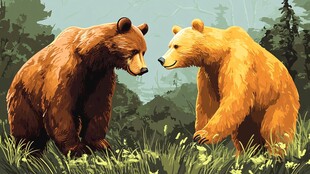 森林中两熊对视