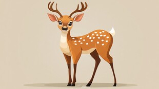 可爱卡通小鹿形象展示