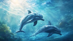 双海豚畅游梦幻海底世界