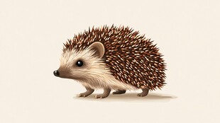 可爱小刺猬插画