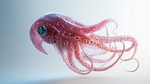 梦幻粉色小章鱼特写