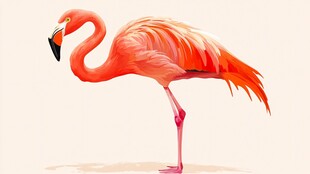 优雅火烈鸟 独腿曼妙身姿