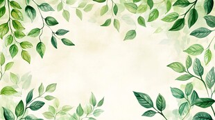 绿叶环绕的清新背景画面