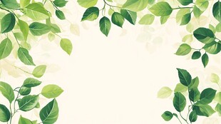清新绿叶边框背景图