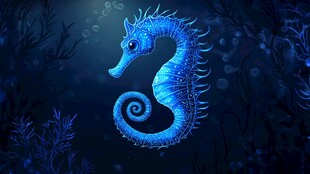 梦幻蓝色海马的海底世界