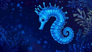 梦幻蓝海马畅游神秘海底