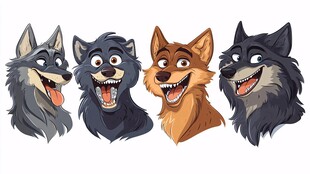 四只俏皮汪星人头像