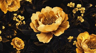 金色花卉图案 奢华视觉盛宴